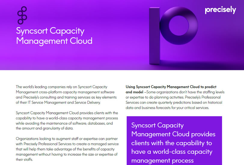 Syncsort Capacity Management Cloud Solution Sheet