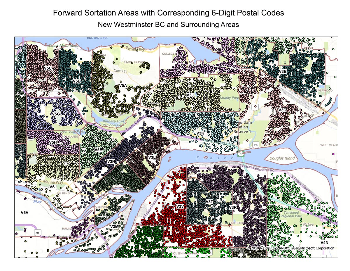 Canada Postal Codes: Canada FSA Maps and 6-Digit Dataset Bundle