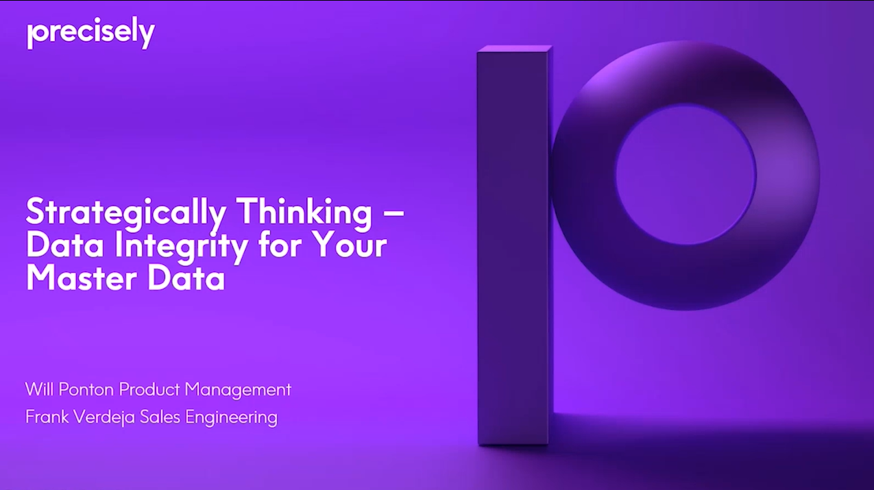 Strategically Thinking - Data Integrity for Your Master Data