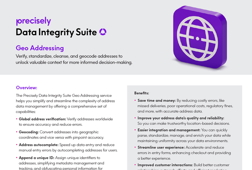 Data Integrity Suite - Geo Addressing